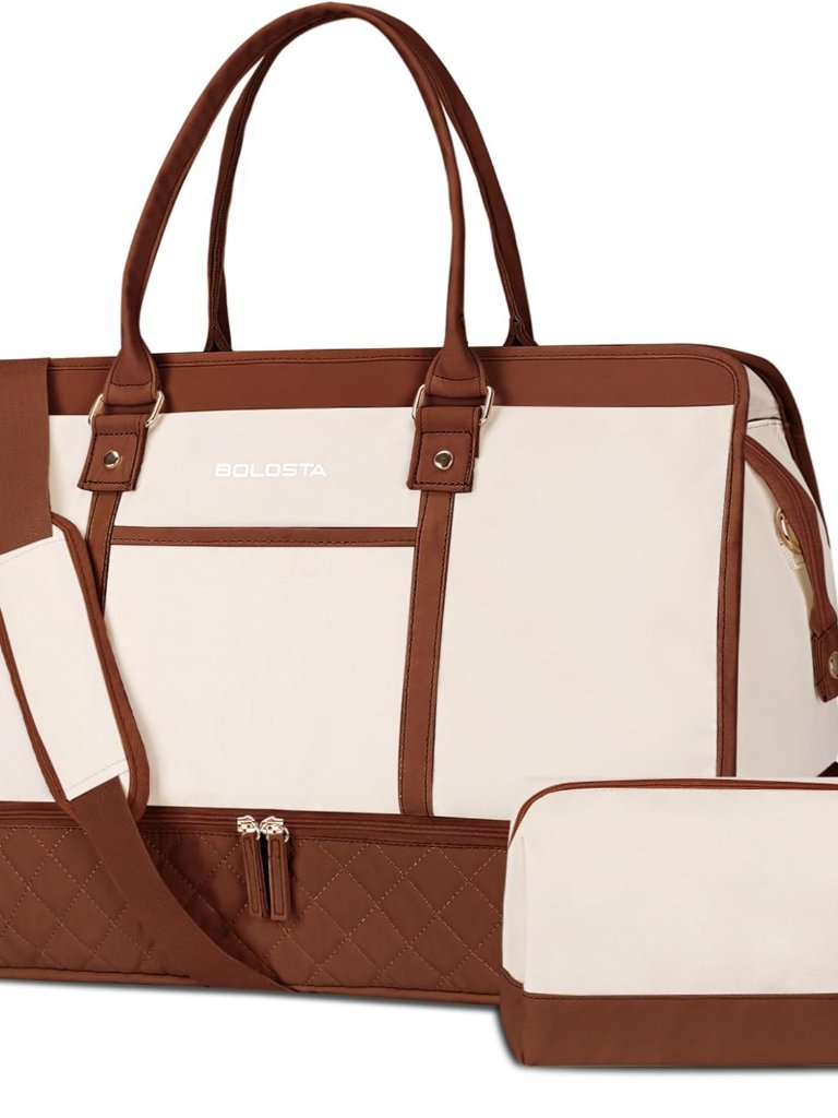 Large Weekender Bags For Women With Shoe Compartment & Wet Pocket, Carry On Over